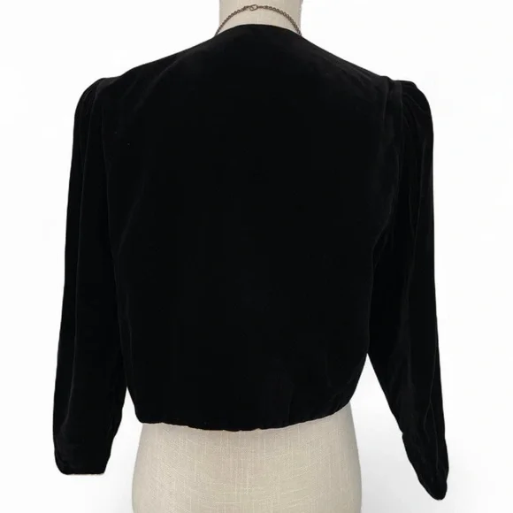 Vintage Black Velvet Bolero Jacket - Picture 5 of 7